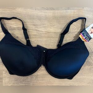 Bali One Smooth U Ultra Light Lace Underwire Bra 38DD Black NWT Lift Comfort